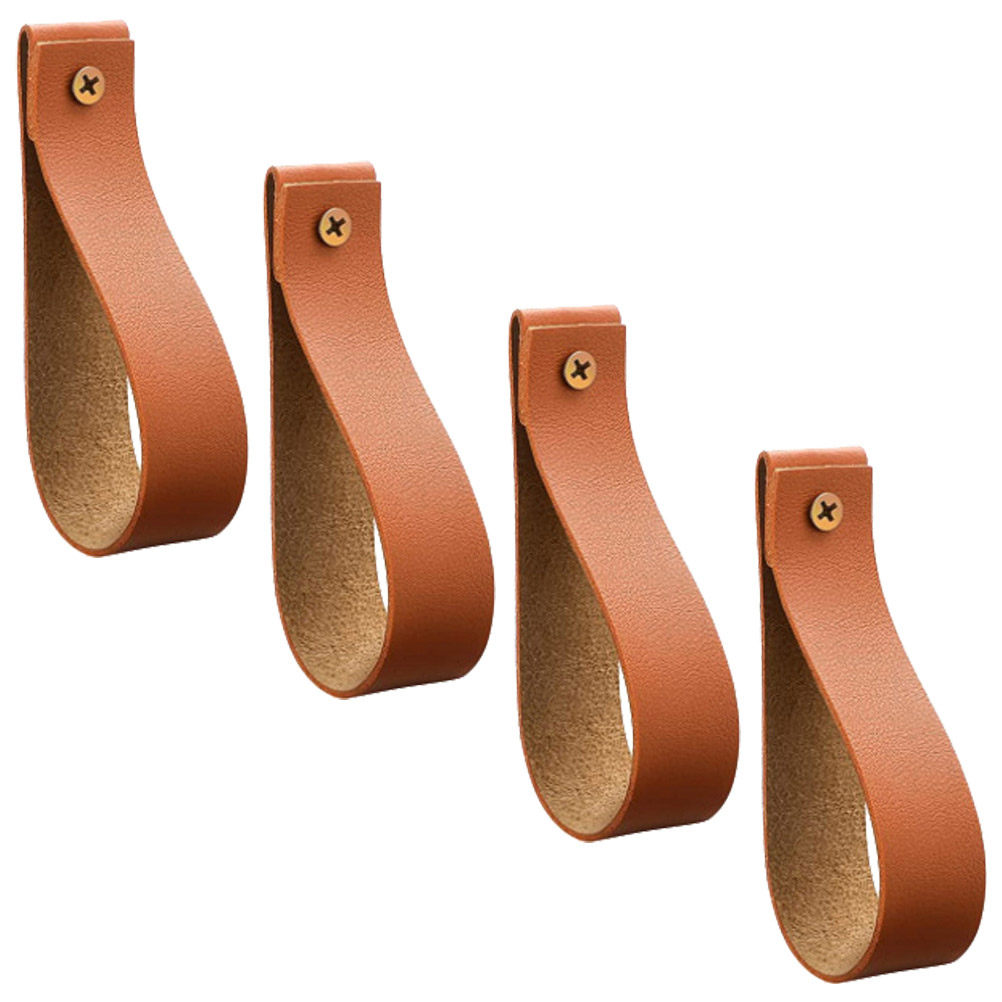 Curtain Rods - 4Pcs PU Curtain Rod Strap Hooks