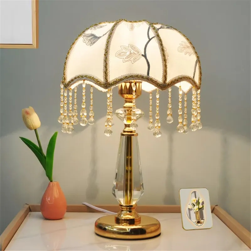Light Switch - French Creative Crystal Table Lamp LED