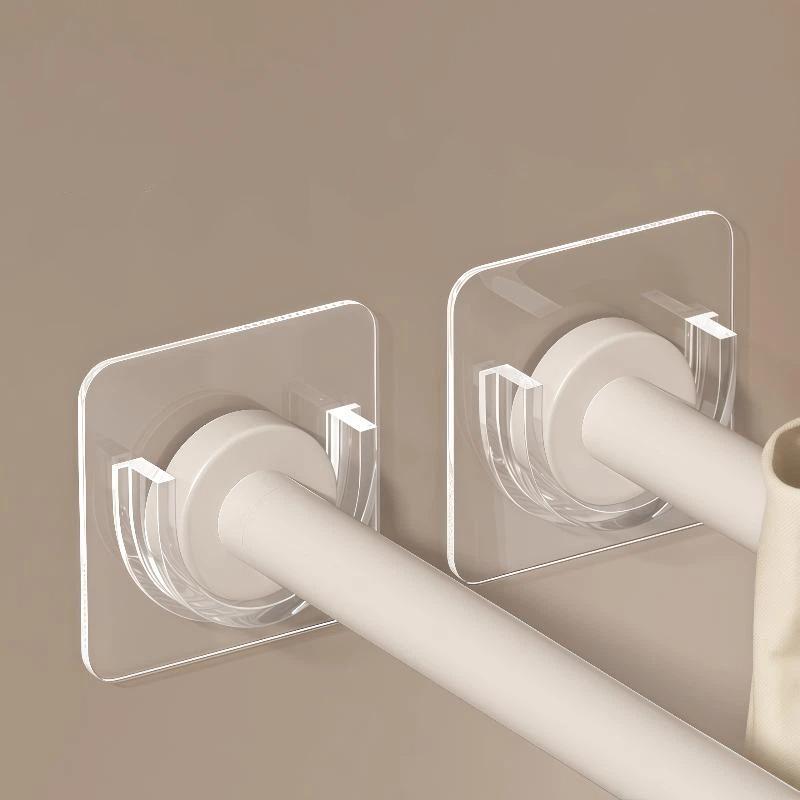 Curtain Rods - N$ 4 PCS Transparent Adhesive Curtain