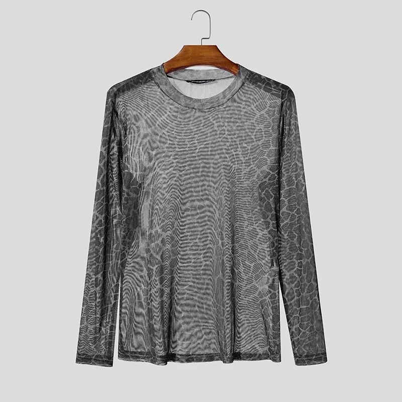 Men's Animal Print Sheer Mesh  - Wallpaper 评论和价格