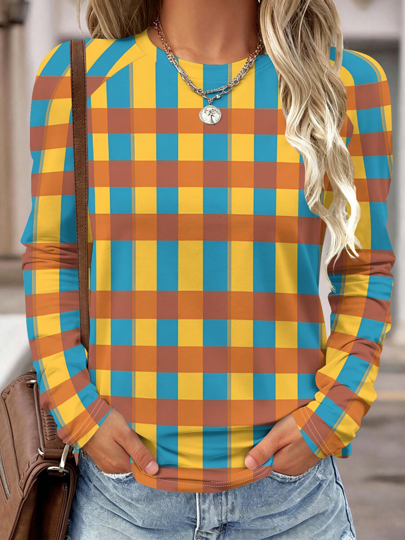 Women Long Sleeve Shirt Yellow - Wallpaper 评论和价格