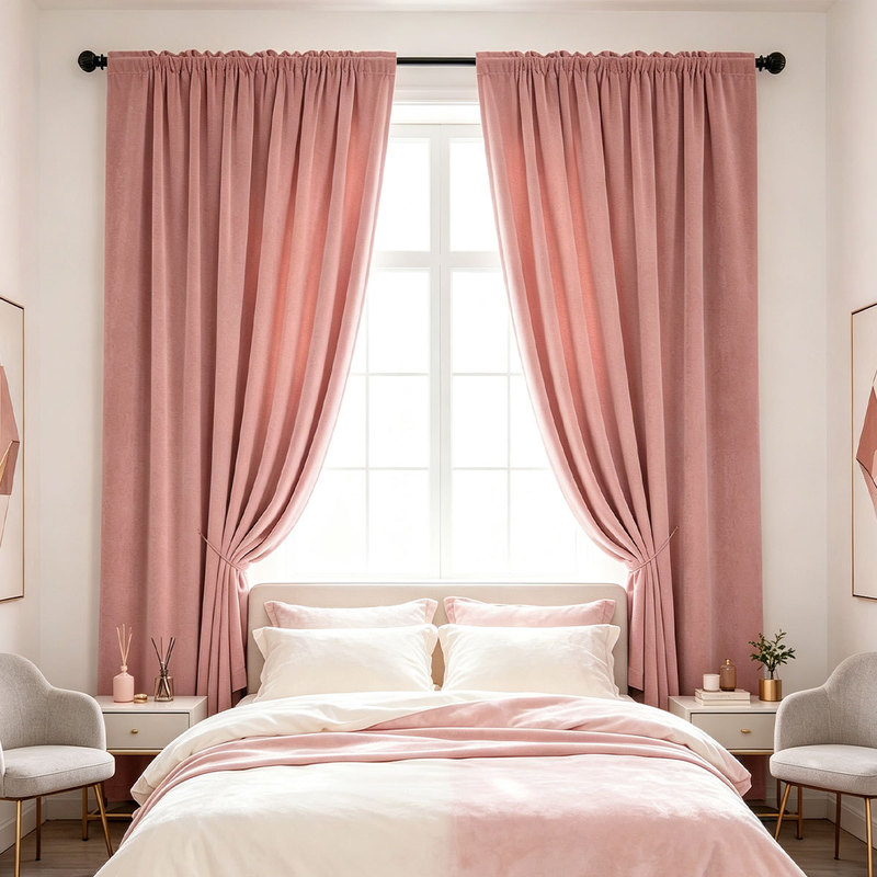 2pcs Solid Velvet Rod Pocket C - Curtain Rods 评论和价格