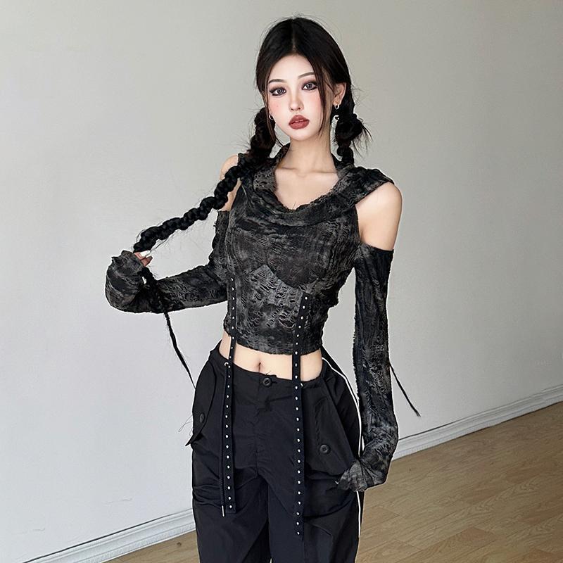 Off Shoulder Hoodie Long Sleev - Wallpaper 评论和价格