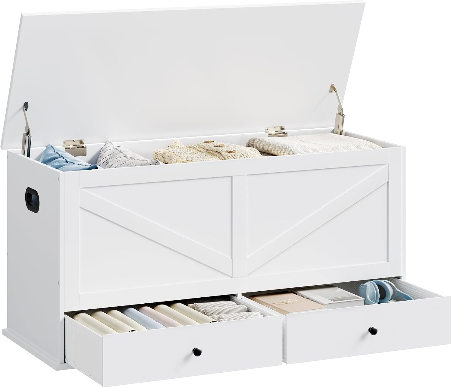 Farmhouse Storage Chest With D - Cabinet Hinges 评论和价格