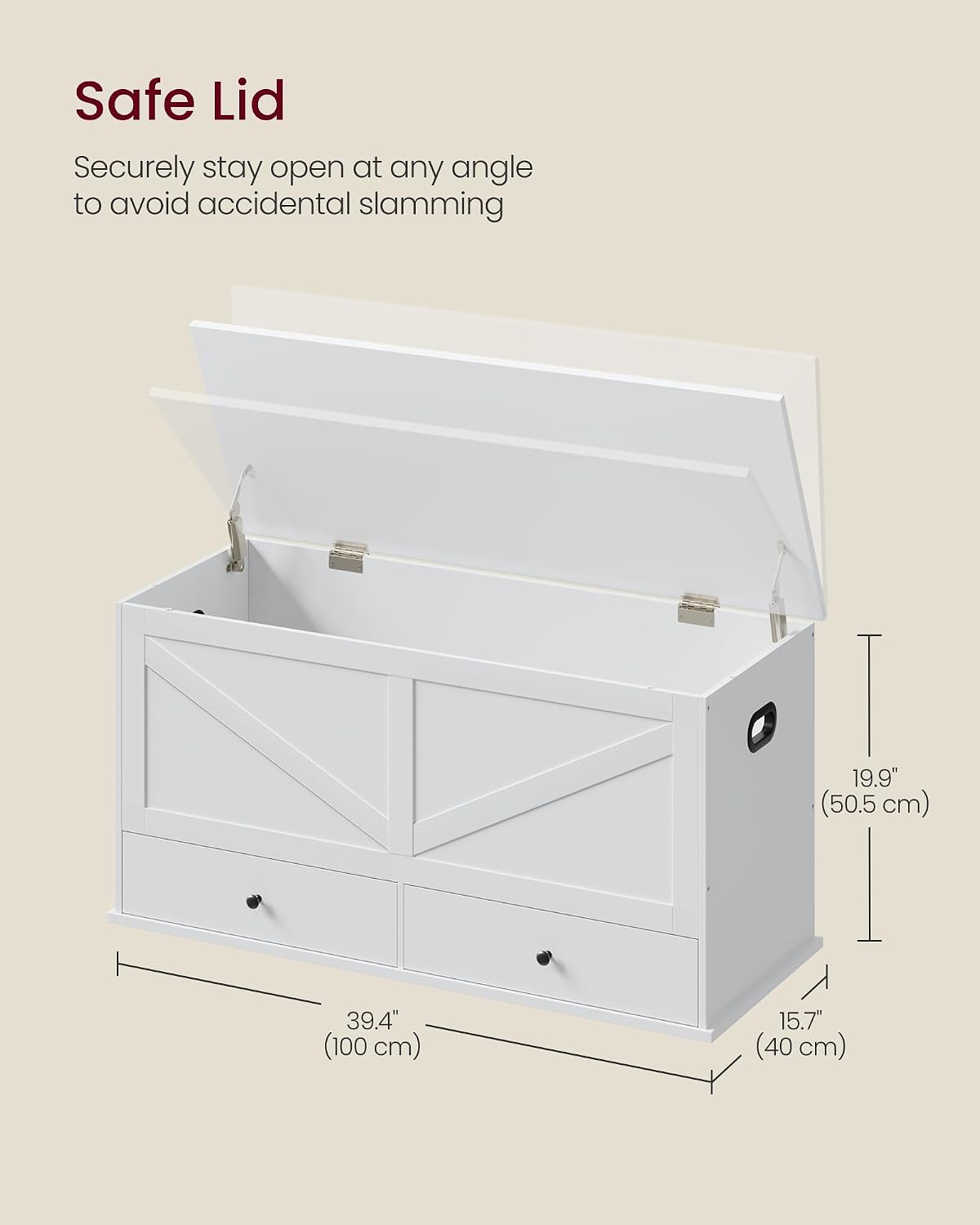 Farmhouse Storage Chest With D - Cabinet Hinges 评论和价格
