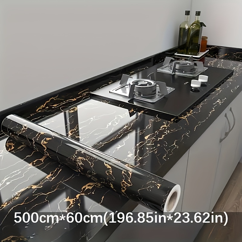 1pc Luxury Black Marble Wallpa - Wallpaper 评论和价格